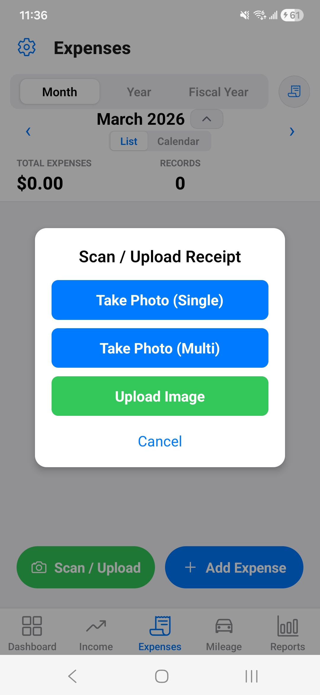 Scan receipts with MapleLedger